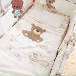 Cotton Baby Cot Bedding Set Newborn Cartoon Bear Crib Bedding Detachable Quilt Pillow Bumpers Sheet Cot Bed Linen 4 Size