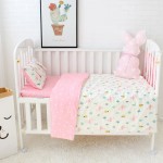 5Pcs Baby Bedding Set For Crib Newborn Baby Bed Linens For Girl Boy Detachable Cot Sheet Quilt Pillow Including The Filling