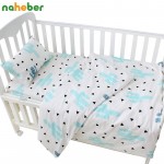 5Pcs Baby Bedding Set For Crib Newborn Baby Bed Linens For Girl Boy Detachable Cot Sheet Quilt Pillow Including The Filling