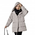 Fitaylor new  winter women parkas irregular loose fit bread snow hooded jacket plus size 90% white duck down maternity coat