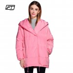 Fitaylor new  winter women parkas irregular loose fit bread snow hooded jacket plus size 90% white duck down maternity coat