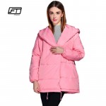 Fitaylor new  winter women parkas irregular loose fit bread snow hooded jacket plus size 90% white duck down maternity coat