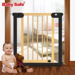 Solid wood stair gate   Door Stop 76-83cm Child Solid Wood Gate Baby Balcony   Pet Dog Isolation