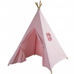 Four Poles Children Teepees Kids Play Tent Cotton Canvas Teepee White Playhouse for Baby Room Tipi