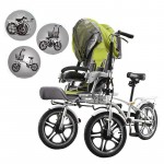 Mama baby bike stroller, mother and child cart, double bike for entire family, three wheels baby stroller child tricycle