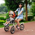 Mama baby bike stroller, mother and child cart, double bike for entire family, three wheels baby stroller child tricycle