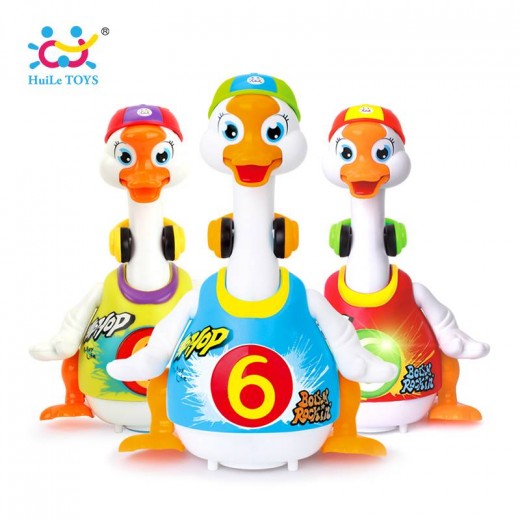 HUILE TOYS 828 Baby Toys Electric Hip Pop Dance Read & Tell Story & Interactive Swing Goose Kids Learning Educational Toys Gifts