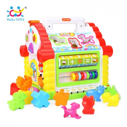 HUILE TOYS 739 Multifunctional Musical Toys Baby Fun House Musical Electronic Geometric Blocks Sorting Learning Educational Toys