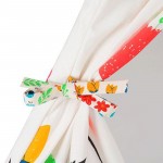 Lovely Cartoon Kids Teepee Four Poles Children Play Tent Cotton Canvas Baby Tipi Tent  Flowers Printed Play House for Baby Room