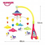 Huanger Musical Crib Mobile Bed Bell Baby Rattle Rotating Bracket Projecting Toys for 0-12 Months Newborn Kids Christening gift