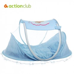 Actionclub 0-2 Year Baby Crib Baby Bed Bassinet Portable Infantil Cots Pillow Mat Cradle Folding Baby Crib Netting Travel Cot