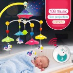 MiniTudou Baby Toys 0-12 Months Crib Mobile Musical Bed Bell With Animal Rattles Projection Cartoon Early Learning Kids Toy