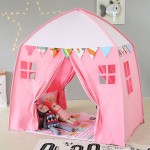 Rectangle Yurt Kids Tent Fiber Shelves Children Teepee With 2 Doors Toddler Play Tent Cotton Canvas Play House for Baby Room