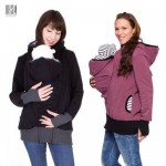 Casual Winter Pregant Kangaroo Baby Carrier Jacket O-Neck Maternity Baby Hoodies Baby Wearing Zipper Hooded Outerwear Women Coat