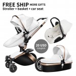 Free ship! babyfond Aulon 3 in 1 baby stroller leather two-way shock absorbers baby car cart trolley Europe baby pram gift