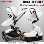 Free ship! babyfond Aulon 3 in 1 baby stroller leather two-way shock absorbers baby car cart trolley Europe baby pram gift