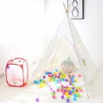 Four Poles Kids Play Tent Cotton Canvas Teepee Children Toy Tent White Pink Blue Playhouse for Baby Room Tipi