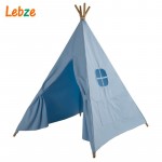 Four Poles Kids Play Tent Cotton Canvas Teepee Children Toy Tent White Pink Blue Playhouse for Baby Room Tipi