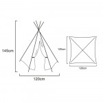 Four Poles Kids Play Tent Cotton Canvas Teepee Children Toy Tent White Pink Blue Playhouse for Baby Room Tipi