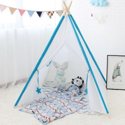 Four Poles Kids Play Tent Oxford Cloth Teepee Children Toy Tent White Pink Blue Playhouse for Baby Room Tipi