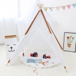 Four Poles Kids Play Tent Oxford Cloth Teepee Children Toy Tent White Pink Blue Playhouse for Baby Room Tipi