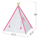 Four Poles Kids Play Tent Oxford Cloth Teepee Children Toy Tent White Pink Blue Playhouse for Baby Room Tipi