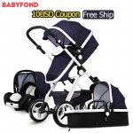 Free Ship! 3 in 1 baby strollers and  sleeping basket newborn baby carriage 0~36 months Europe baby pram gold frame baby car