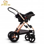 Free Ship! 3 in 1 baby strollers and  sleeping basket newborn baby carriage 0~36 months Europe baby pram gold frame baby car