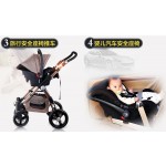 Free Ship! 3 in 1 baby strollers and  sleeping basket newborn baby carriage 0~36 months Europe baby pram gold frame baby car