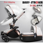 Luxury Baby Stroller 3 in 1 Fashion Carriage European Pram Suit for Lying and Seat