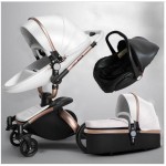Luxury Baby Stroller 3 in 1 Fashion Carriage European Pram Suit for Lying and Seat