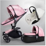 Luxury Baby Stroller 3 in 1 Fashion Carriage European Pram Suit for Lying and Seat