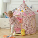 Girl Pink Playhouse Kids Tents Cartoon Foldable Toy Tent Indoor Outdoor Baby Play Game Room Best Gift for Children