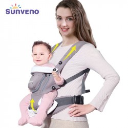 SUNVENO Ergonomic Baby Carrier Breathable Front Facing Infant Baby Sling Backpack Pouch Wrap Baby Kangaroo For Baby 0-12 Months