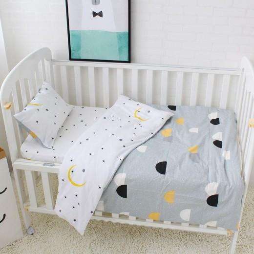 Baby Bedding Set 5 Pcs Pure Cotton Crib Bed Linen For Children Include Quilt Duvet Cover Pillow Pillowcase Flat Sheet Cot Kit