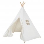 Five Poles Kids Tent Pure Color Indian Teepee Children's Play Tent Cotton Canvas Tipi For Baby Playhouses For Kids 150*150cm