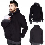 Dad winter kangaroo cotton baby carrier jackets with zipper dad coat hoodies wearing carry infant sweatshirt winter warm clothes