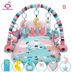 Karchibate Kick & Play Piano Fitness Gym Baby Activity Mat 2 in 1 Musical Toy Outdoor/Indoor Game Rug Blanket Playmat No Battery