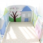 Baby Bed Bumper Soft Skin-Friendly Cot Bumper Cotton Baby Bed Protector For Newborns Crib House Shape Bed Decorators For Infant