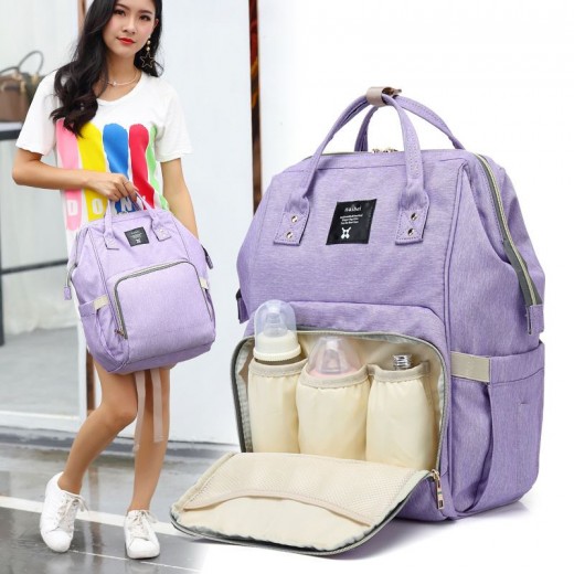 Baby Diaper Bag Mummy Wet Bag Backpack Large Capacity Black Purple Nappy Changing Bags Waterproof Stroller Bag For Baby Care