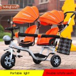 Free ship! Twin tricycle Children's Tricycle / Twin Stroller Double Trolley Swivel Seat rotate seat face to face Many colors