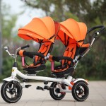 Free ship! Twin tricycle Children's Tricycle / Twin Stroller Double Trolley Swivel Seat rotate seat face to face Many colors