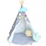 Children's Tent Star Pattern Teepee For Kids Cotton Canvas Play Tipi Children Playhouse For Kids Children's Room Tents Baby Tipi