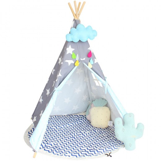 Children's Tent Star Pattern Teepee For Kids Cotton Canvas Play Tipi Children Playhouse For Kids Children's Room Tents Baby Tipi