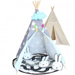 Children's Tent Star Pattern Teepee For Kids Cotton Canvas Play Tipi Children Playhouse For Kids Children's Room Tents Baby Tipi