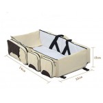 Multi-function foldable portable portable crib bed bed large capacity mummy bag shoulder baby bag travel bed^