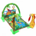 Baby Infant Play Mat Rainforest Musical Gym Melodies Lights Deluxe Activity Tummy Time Floor Crawl Playmat Toy Game Blanket