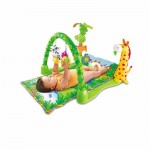 Baby Infant Play Mat Rainforest Musical Gym Melodies Lights Deluxe Activity Tummy Time Floor Crawl Playmat Toy Game Blanket