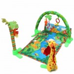 Baby Infant Play Mat Rainforest Musical Gym Melodies Lights Deluxe Activity Tummy Time Floor Crawl Playmat Toy Game Blanket