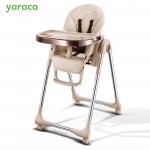 Portable High Chair For Baby Foldable Baby Highchairs for Feedding Adjustable Booster Seat For Dinner Table With Four Wheels